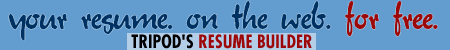 Tripod's Resume Builder