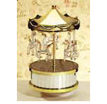 (22770) BUY NOW! -Musical Glass Circus Top Carousel Statue-SAVE $14.98
