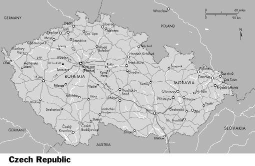 Map of The Czech Republic