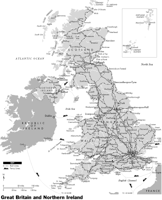Map of Great Britain and Northern Ireland