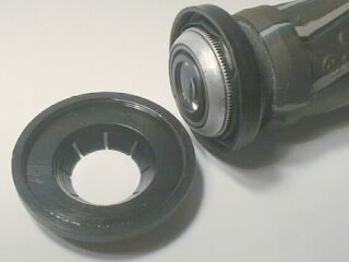 File cap mounted on monocular.