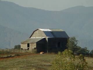 Barn, with monocular and teleconverter